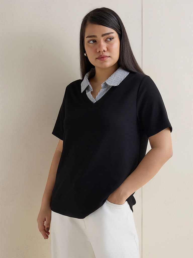 Gia Black Solid Top