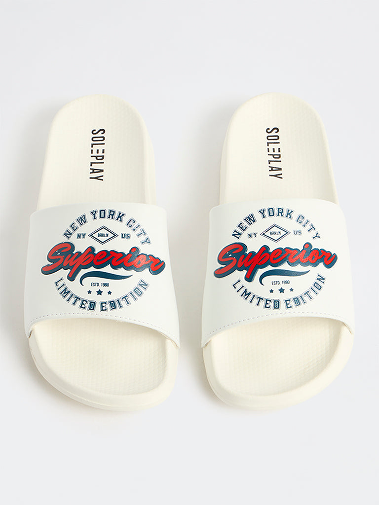 SOLEPLAY White Printed Pool Slides