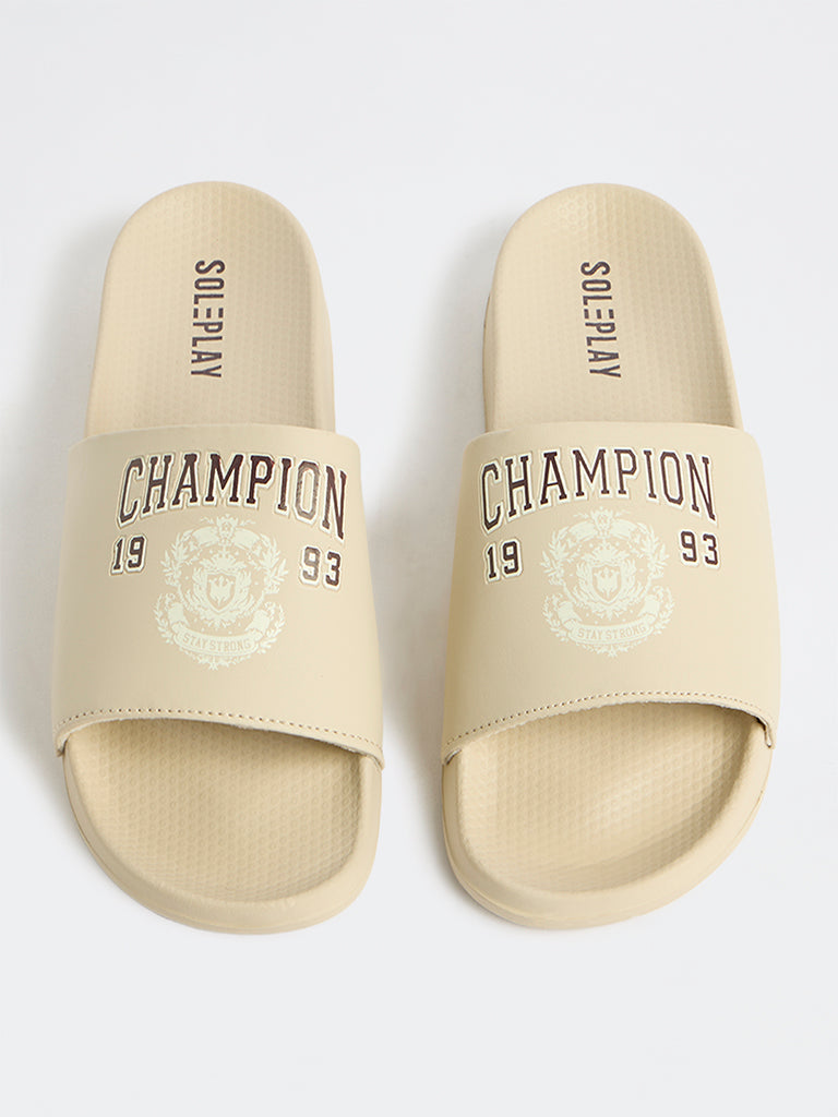 SOLEPLAY Cream Pool Slides