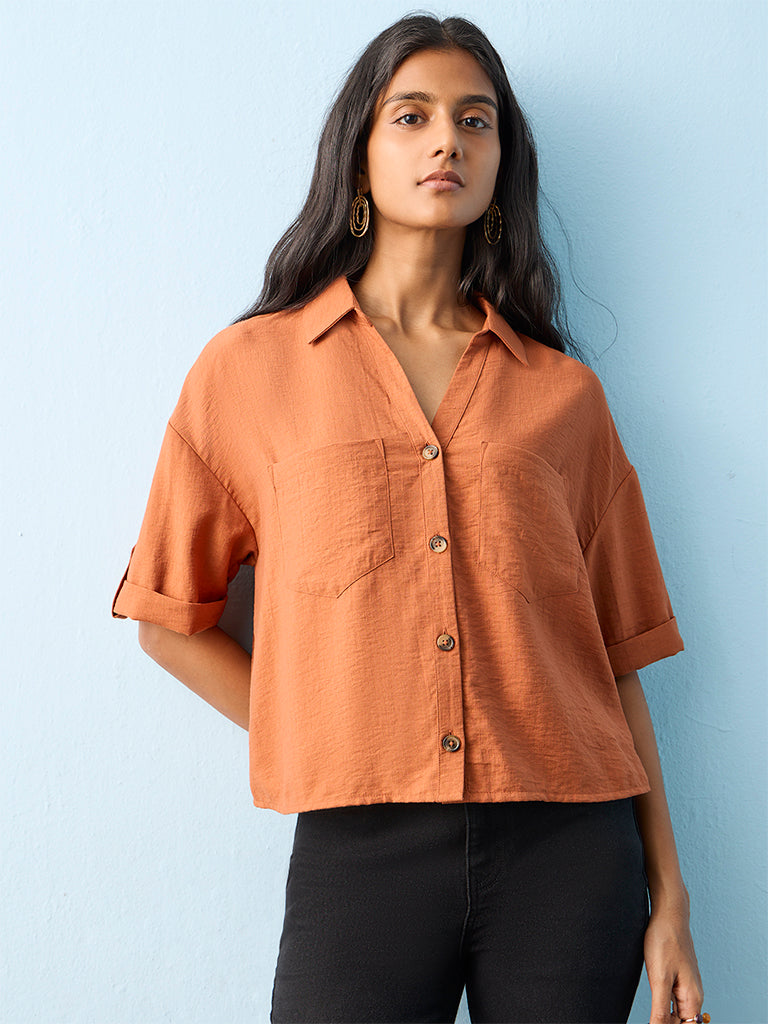 LOV Rust Solid Shirt