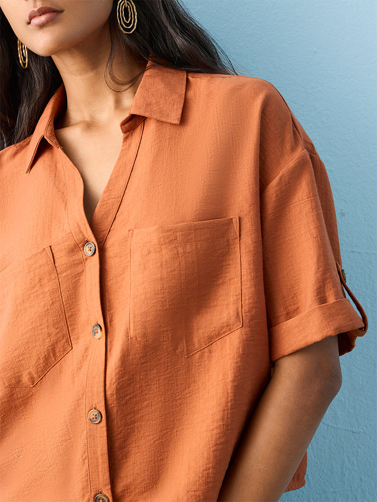 LOV Rust Solid Shirt