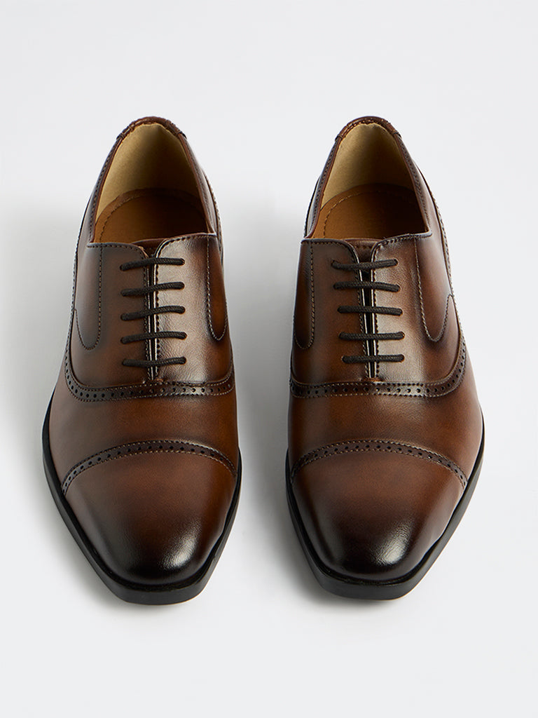 SOLEPLAY Dark Tan Oxford Shoes