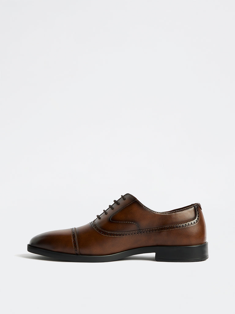 SOLEPLAY Dark Tan Oxford Shoes