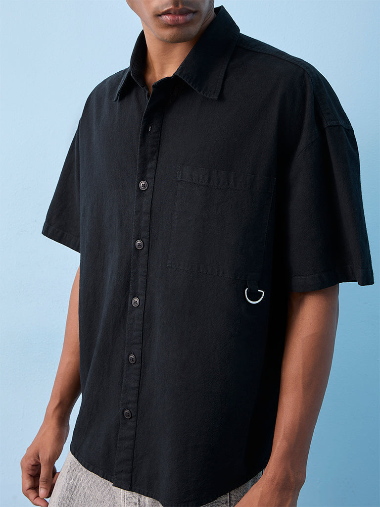 Nuon Charcoal Boxy-Fit Cotton Shirt