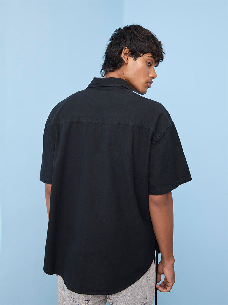 Nuon Charcoal Boxy-Fit Cotton Shirt
