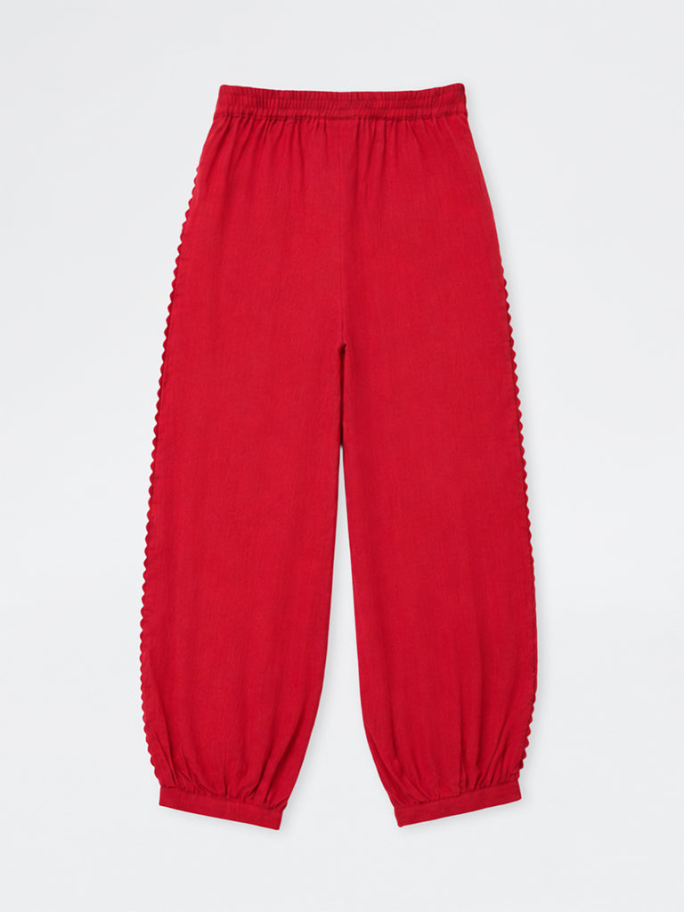 Utsa Kids Girls Red Cotton Ethnic Pants - (8-14 yrs)