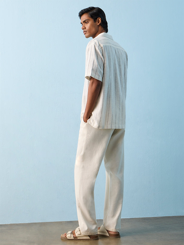 ETA Off-White Striped Relaxed-Fit Cotton Shirt