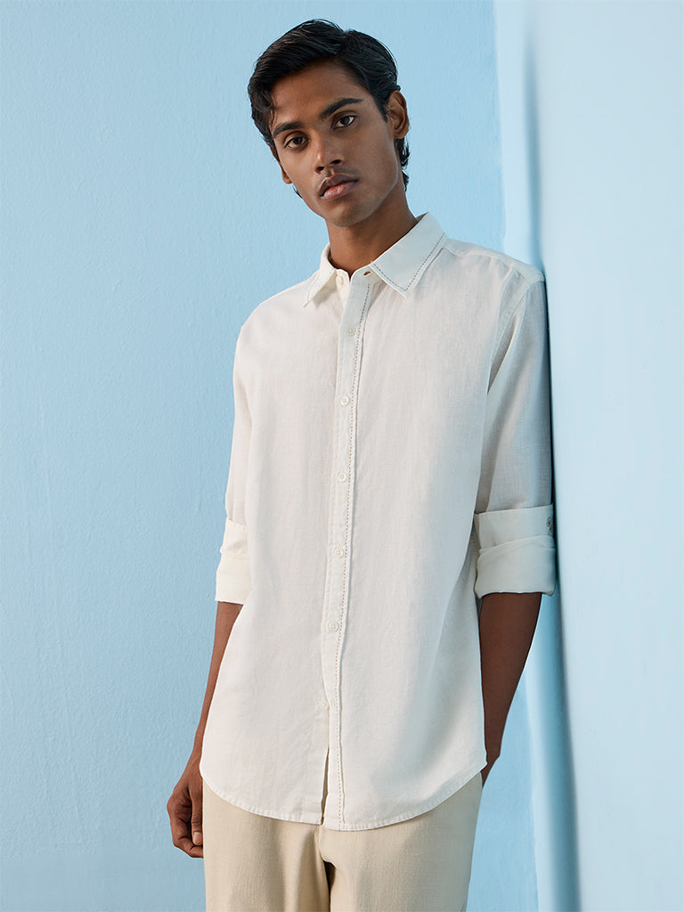 ETA Off-White Relaxed-Fit Cotton-Blend Shirt