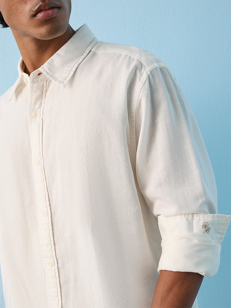 ETA Off-White Relaxed-Fit Cotton-Blend Shirt
