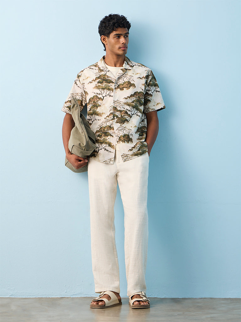 ETA Green Nature-Inspired Relaxed-Fit Cotton-Blend Shirt