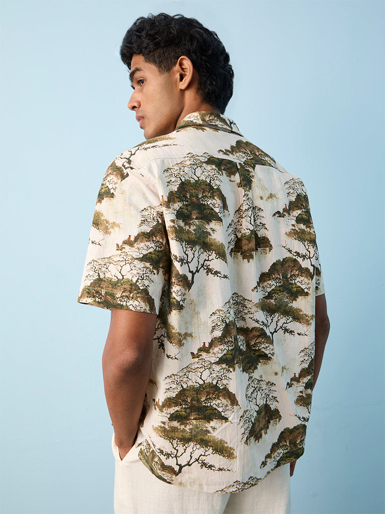 ETA Green Nature-Inspired Relaxed-Fit Cotton-Blend Shirt