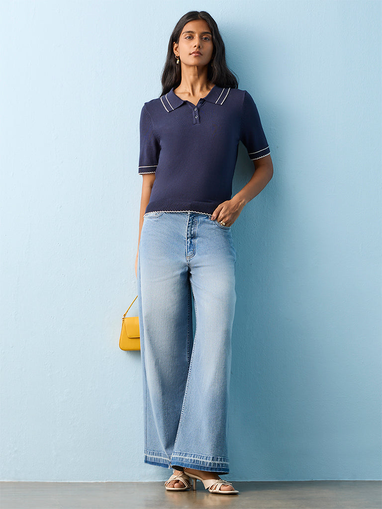 LOV Light Blue Washed High-Rise Jeans