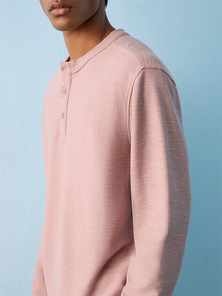 ETA Dusty Pink Relaxed-Fit Cotton-Blend T-Shirt