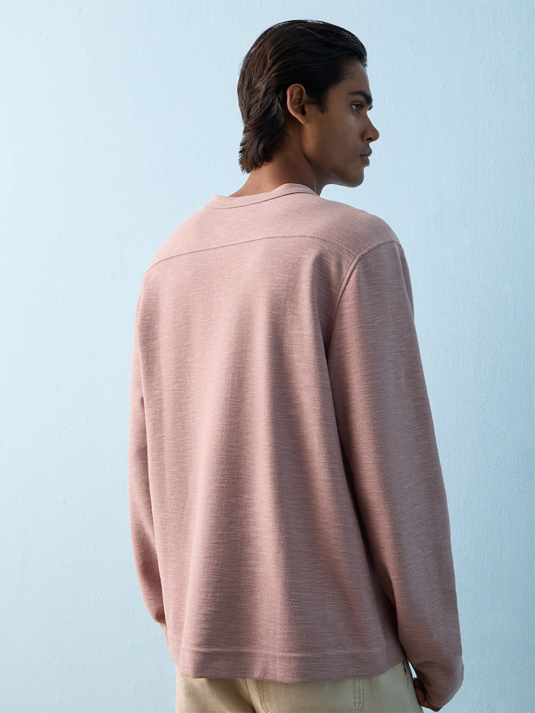 ETA Dusty Pink Relaxed-Fit Cotton-Blend T-Shirt
