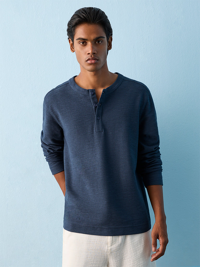 ETA Indigo Relaxed-Fit Cotton-Blend T-Shirt