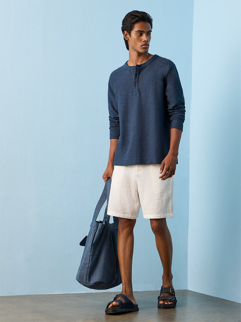 ETA Indigo Relaxed-Fit Cotton-Blend T-Shirt