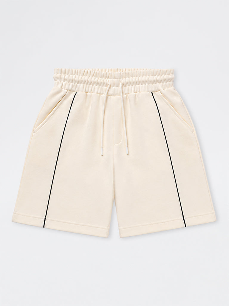 Boys Off-White Mid-Rise Cotton-Blend Shorts
