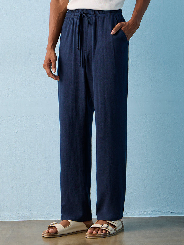 ETA Indigo Relaxed-Fit Mid-Rise Cotton-Blend Chinos