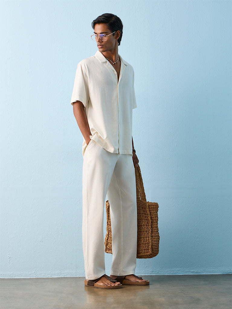 ETA Off-White Relaxed-Fit Cotton-Blend Shirt
