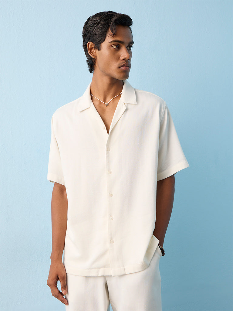 ETA Off-White Relaxed-Fit Cotton-Blend Shirt