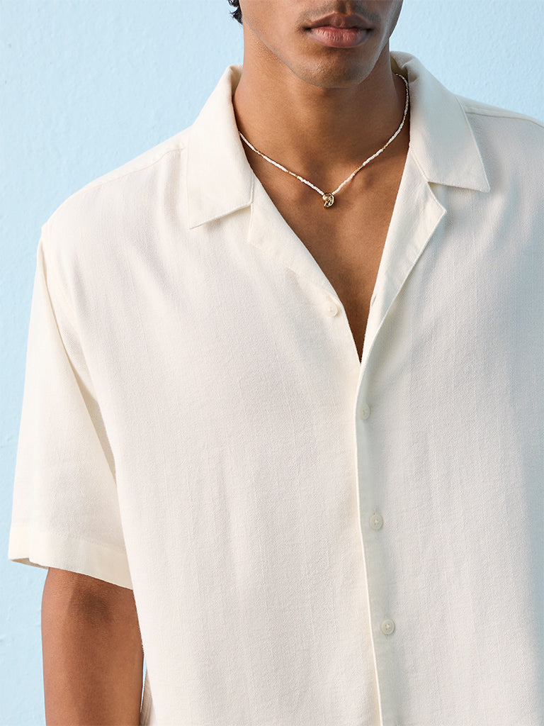 ETA Off-White Relaxed-Fit Cotton-Blend Shirt