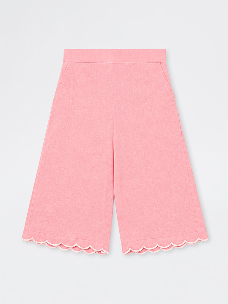 Utsa Kids Girls Pink Solid Ethnic Pants - (2 - 8 yrs)