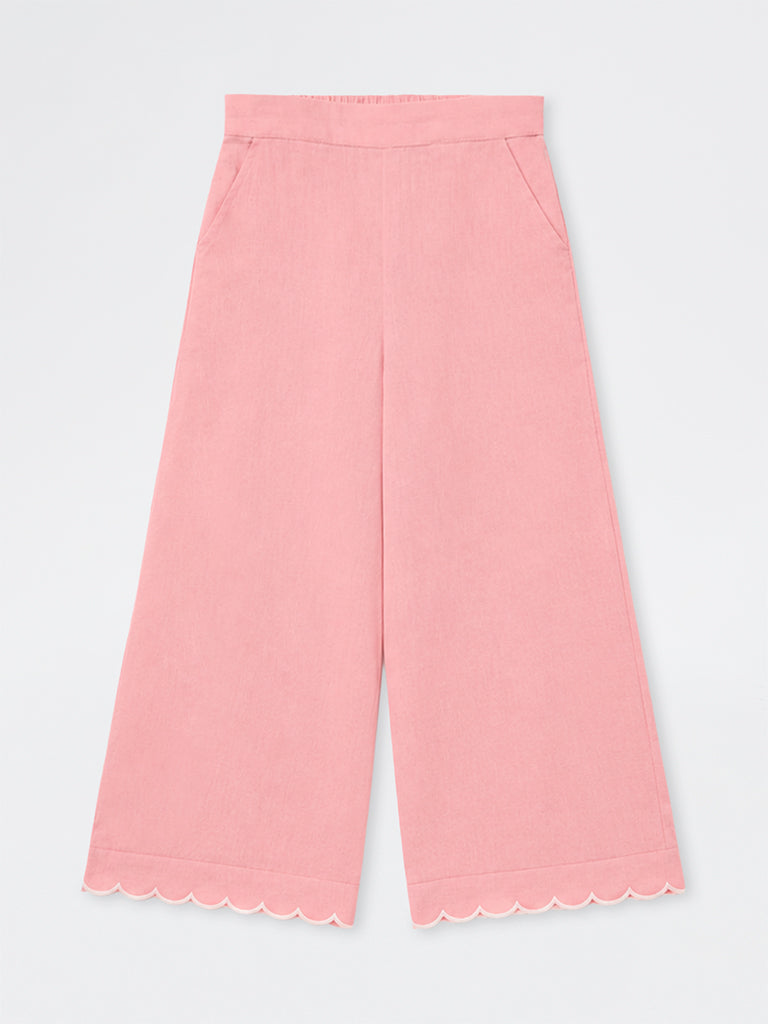 Utsa Kids Girls Pink Solid Ethnic Pants - (8 - 14 yrs)