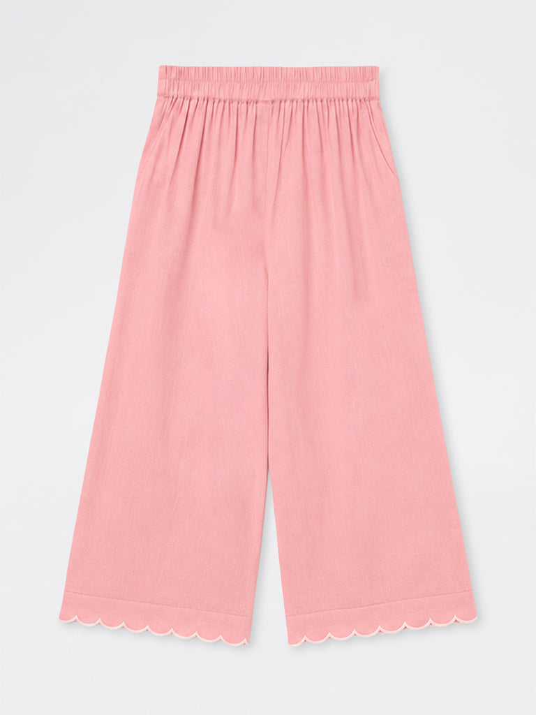 Utsa Kids Girls Pink Solid Ethnic Pants - (8 - 14 yrs)