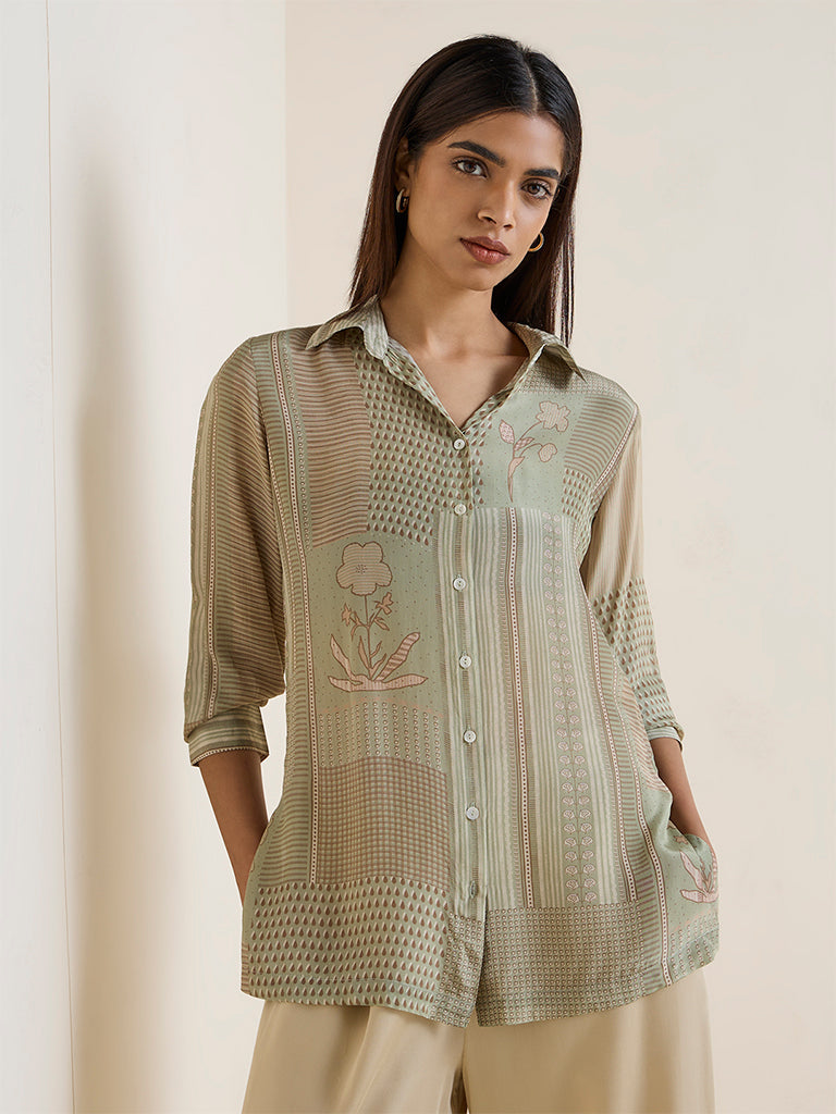 Zuba Sage Green Printed Tunic