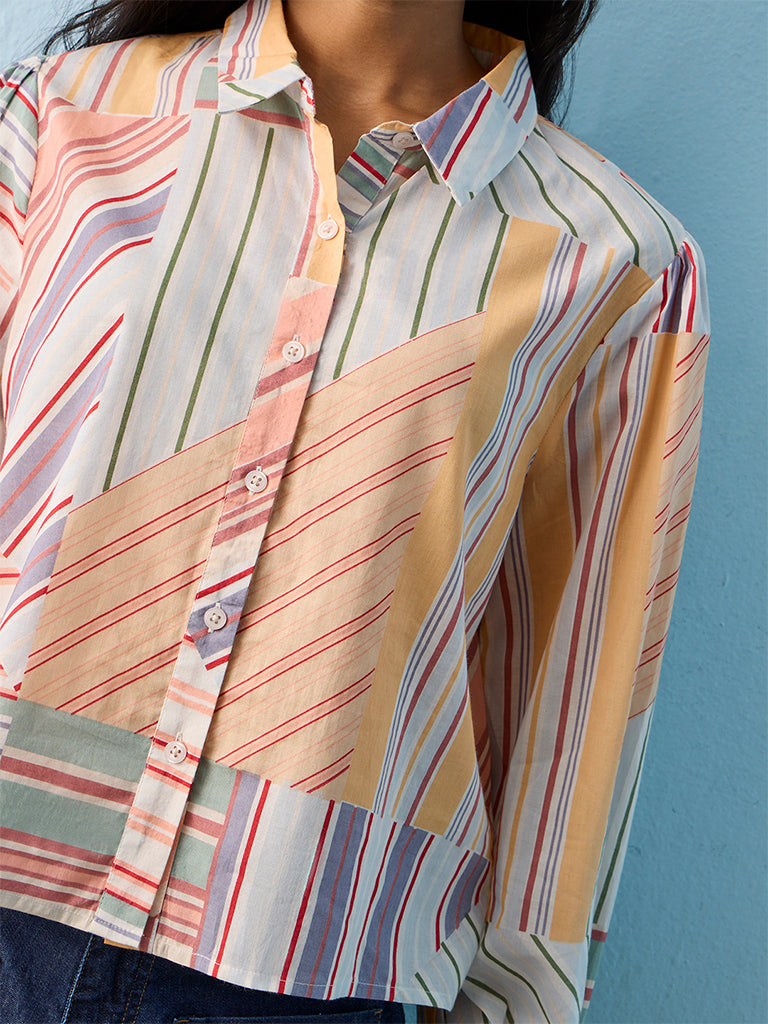 LOV Multicolour Striped Cotton Shirt