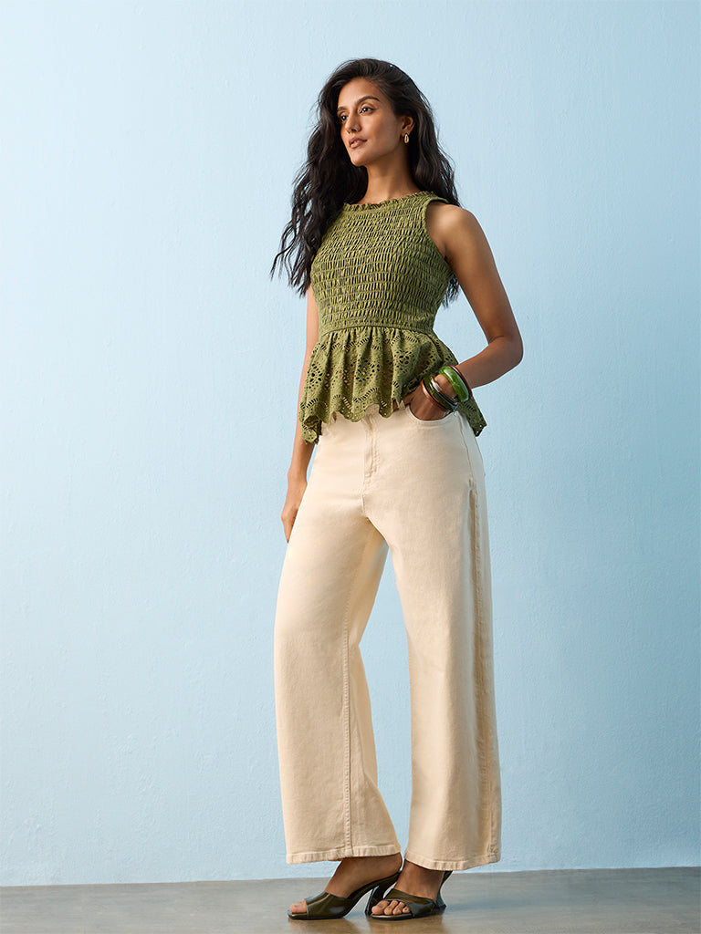 LOV Cream High-Rise Jeans