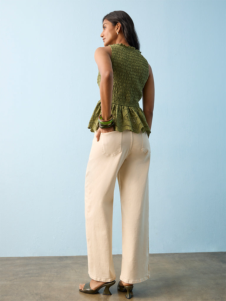 LOV Cream High-Rise Jeans