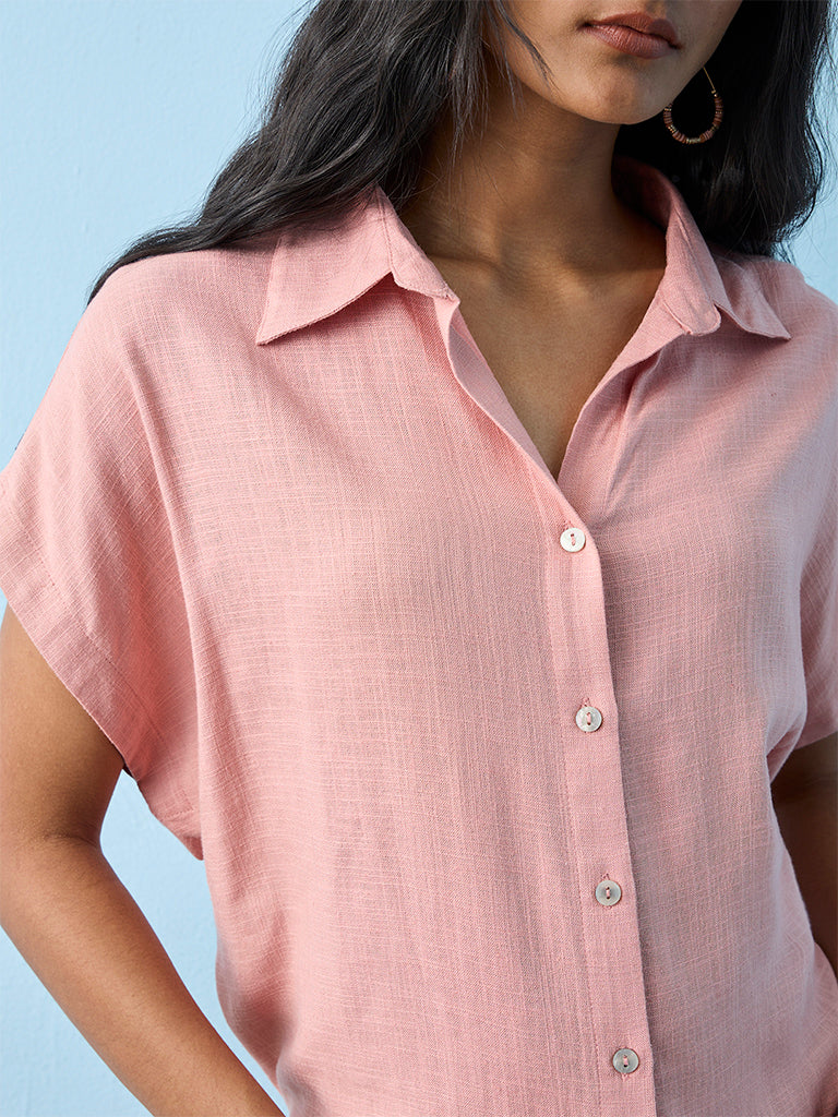 LOV Dusty Pink Solid Blouse