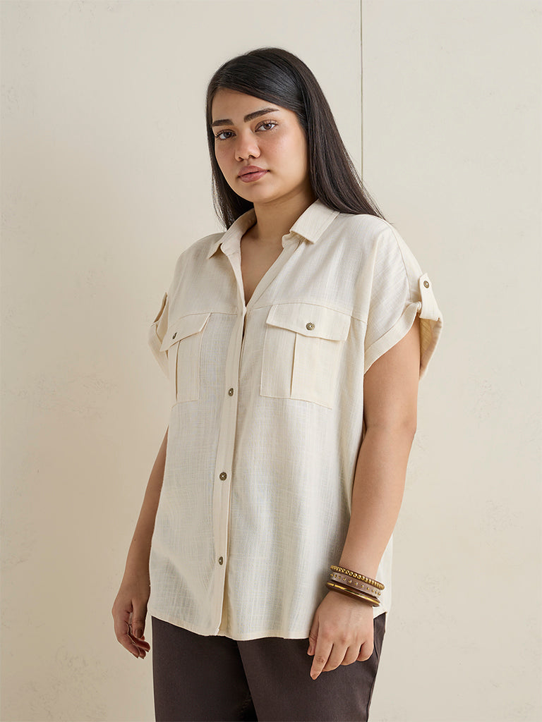 Gia Cream Solid Blouse