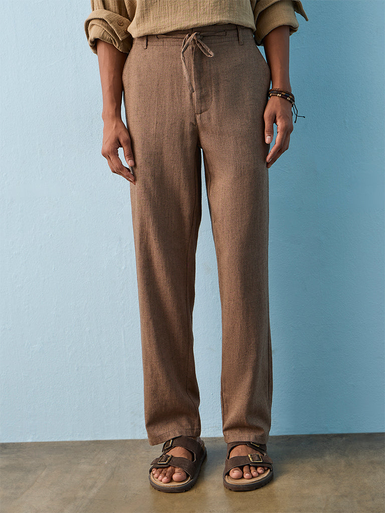 ETA Dark Taupe Relaxed-Fit Mid-Rise Chinos