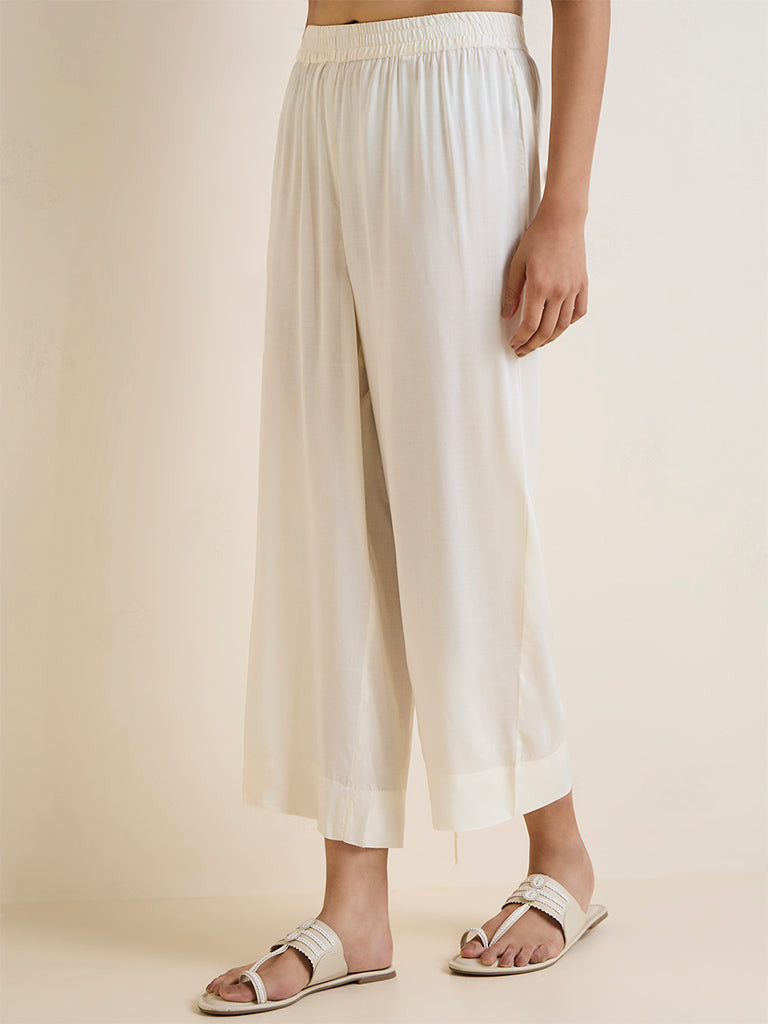 Zuba Cream Solid Pants