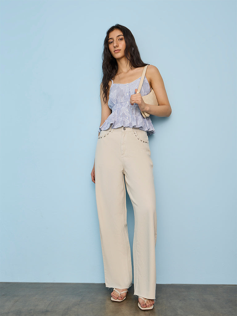 Nuon Light Beige High-Rise Jeans