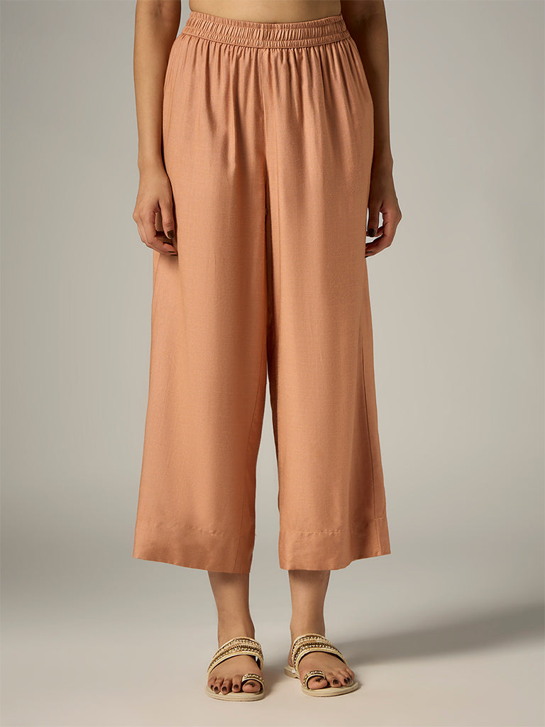 Zuba Peach Cotton-Blend Pants