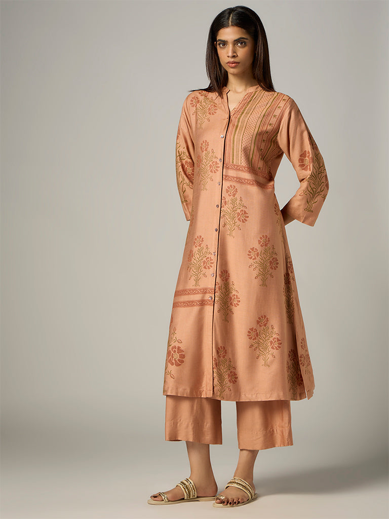 Zuba Peach Cotton-Blend Pants