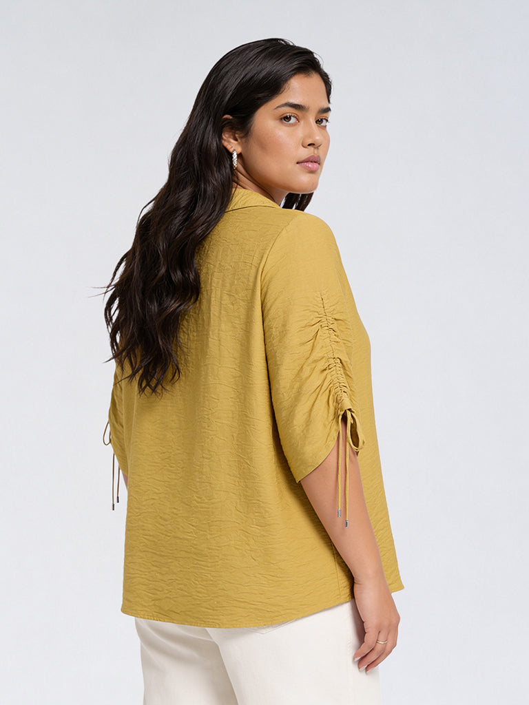 Gia Lime Crinkle-Textured Shirt