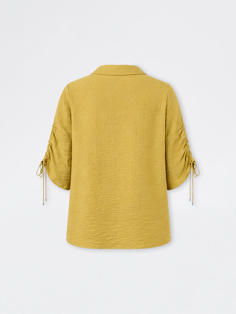Gia Lime Crinkle-Textured Shirt