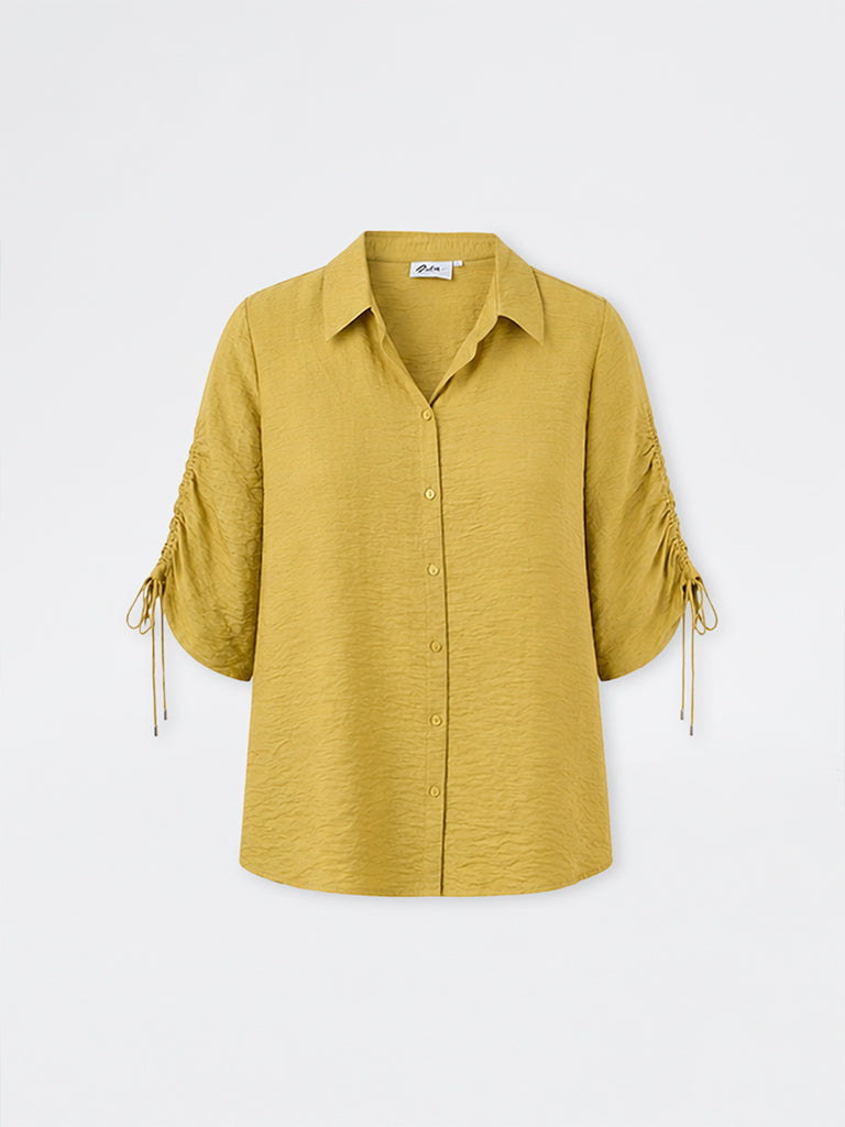 Gia Lime Crinkle-Textured Shirt