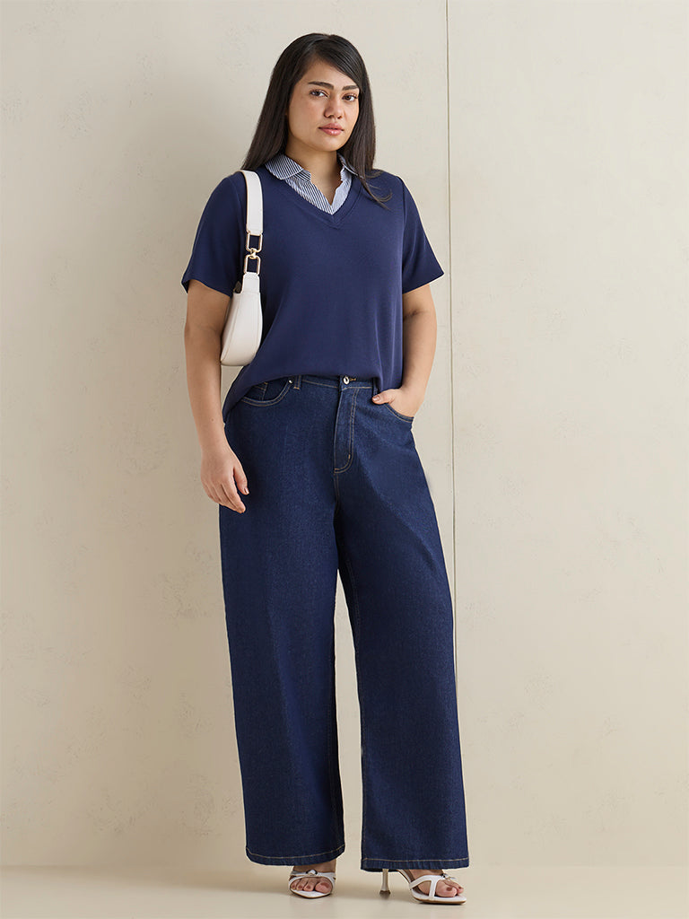Gia Navy Solid Top