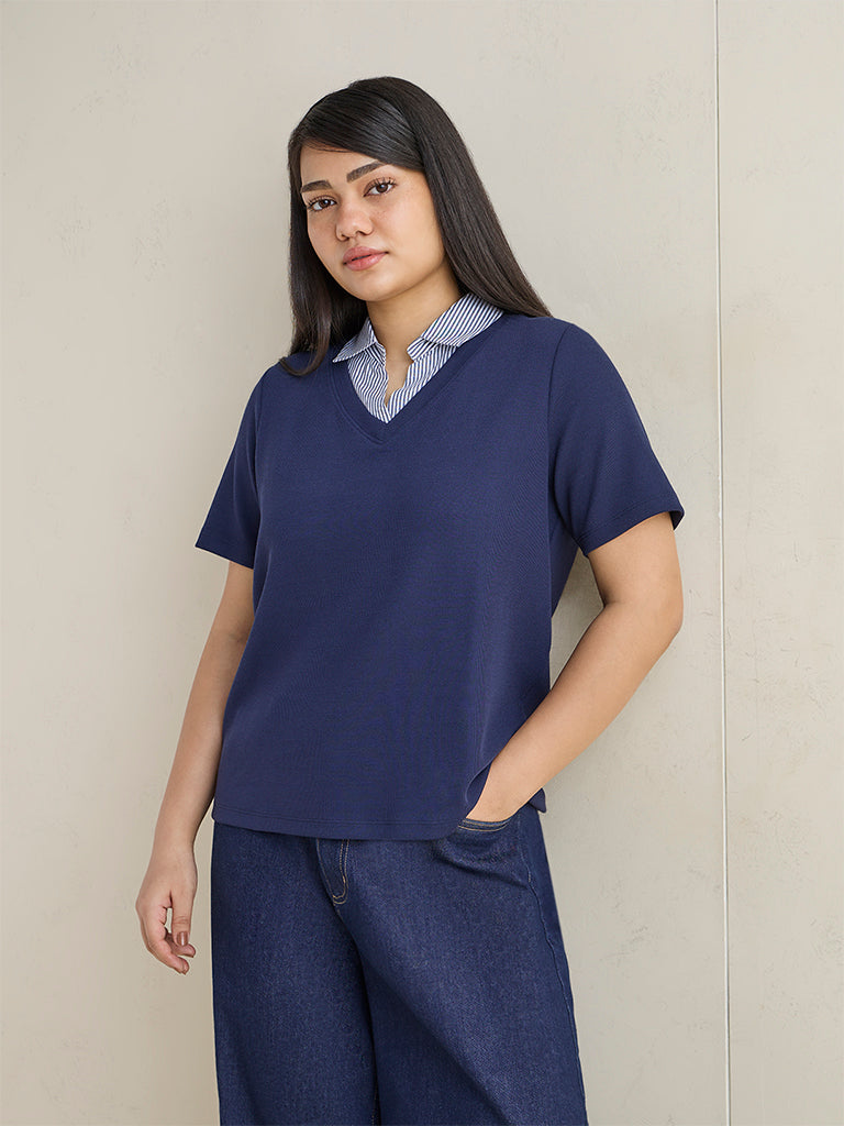 Gia Navy Solid Top