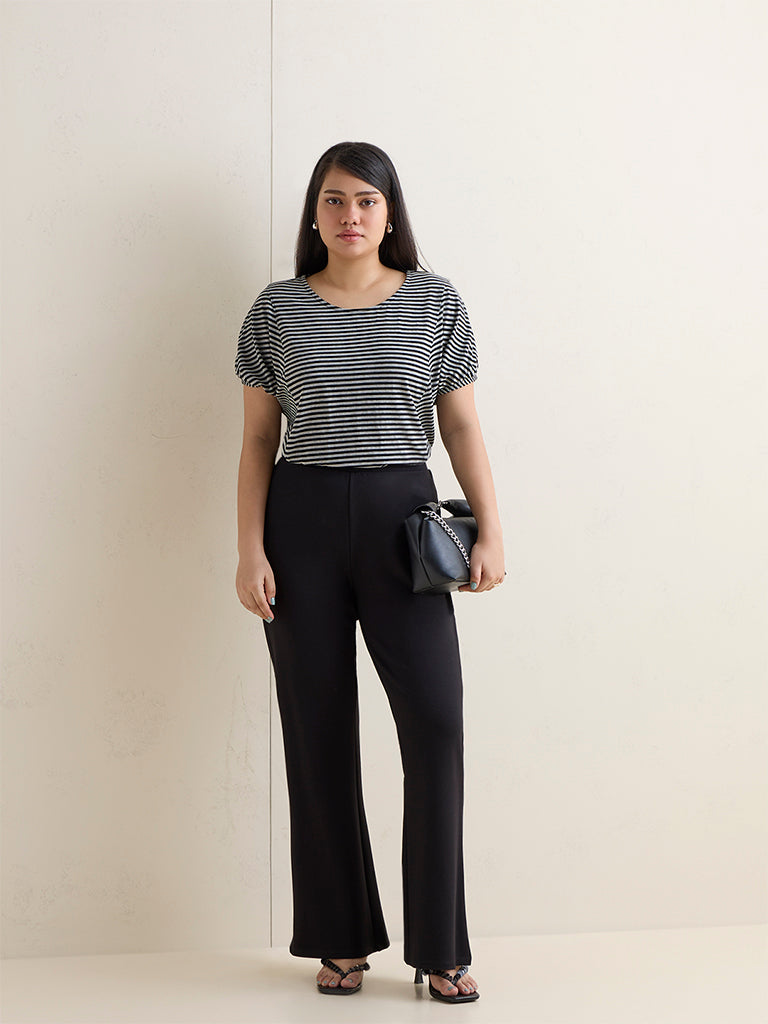 Gia Grey Striped Top