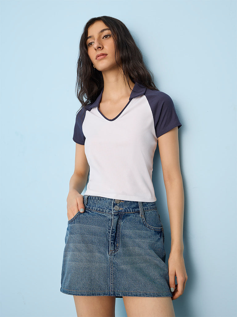Nuon Navy Contrast Design T-Shirt
