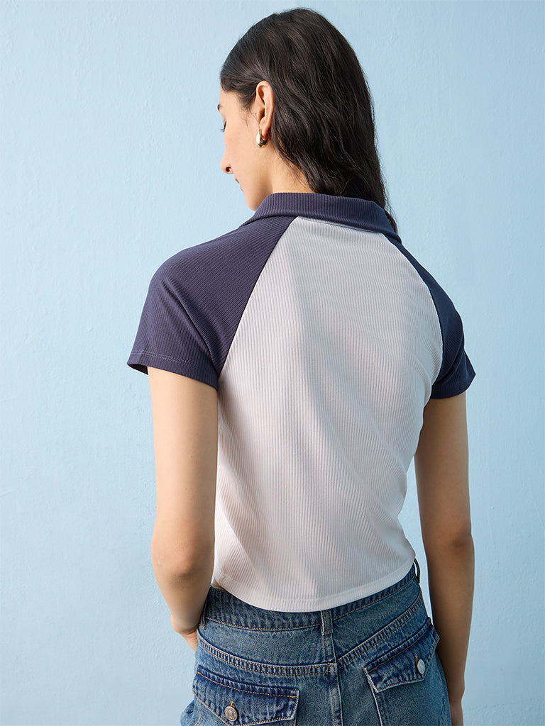 Nuon Navy Contrast Design T-Shirt