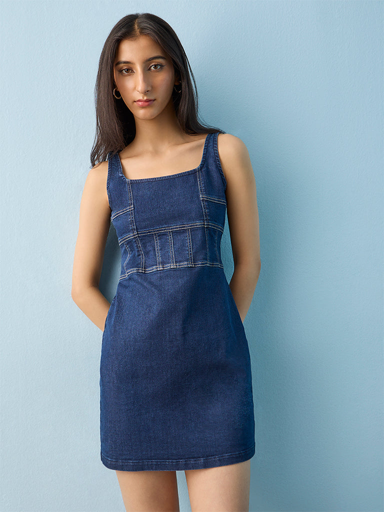 Nuon Blue Bodycon Denim Dress