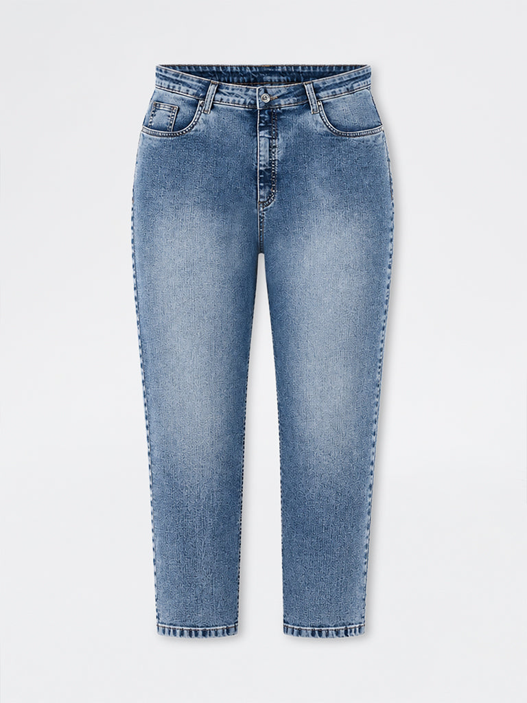 Gia Blue Faded Effect High-Rise Skinny Jeans