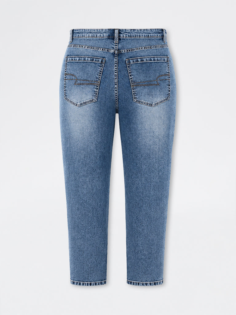 Gia Blue Faded Effect High-Rise Skinny Jeans